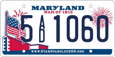 MD license plate 5AD1060