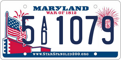 MD license plate 5AD1079