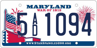MD license plate 5AD1094