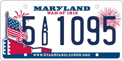 MD license plate 5AD1095