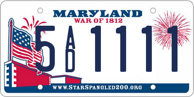 MD license plate 5AD1111