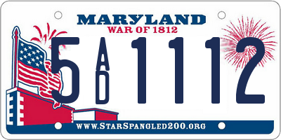 MD license plate 5AD1112