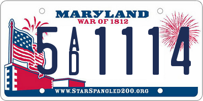 MD license plate 5AD1114