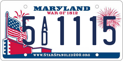 MD license plate 5AD1115