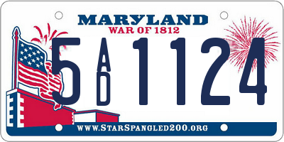 MD license plate 5AD1124