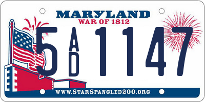 MD license plate 5AD1147