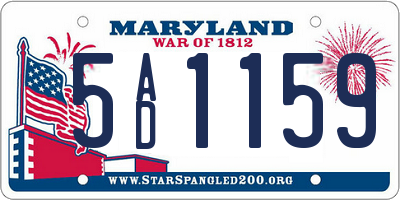 MD license plate 5AD1159