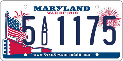 MD license plate 5AD1175