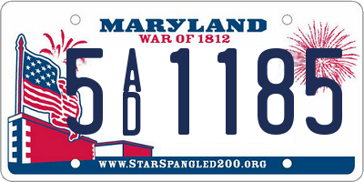 MD license plate 5AD1185