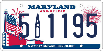 MD license plate 5AD1195