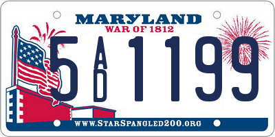 MD license plate 5AD1199