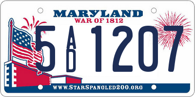 MD license plate 5AD1207