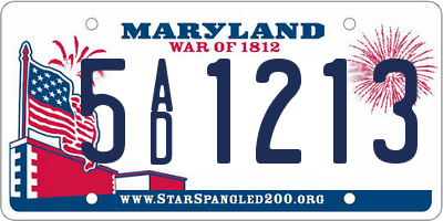 MD license plate 5AD1213