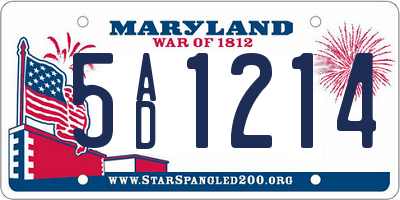 MD license plate 5AD1214