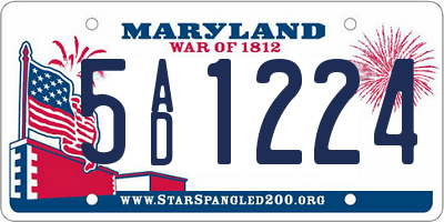 MD license plate 5AD1224