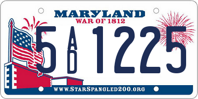 MD license plate 5AD1225