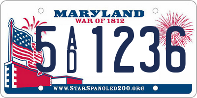 MD license plate 5AD1236