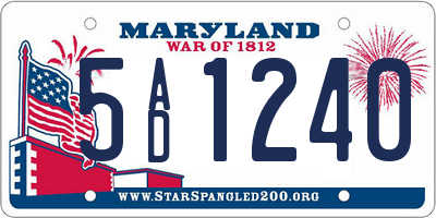 MD license plate 5AD1240