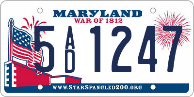 MD license plate 5AD1247