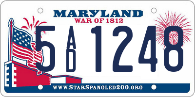 MD license plate 5AD1248