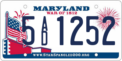 MD license plate 5AD1252