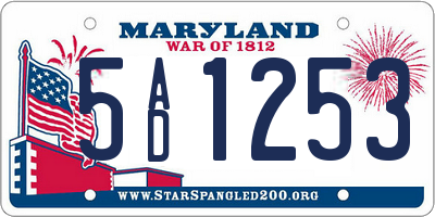 MD license plate 5AD1253