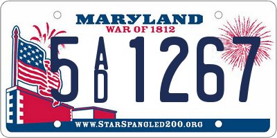 MD license plate 5AD1267