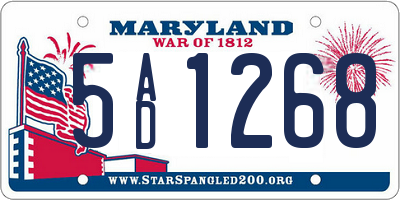 MD license plate 5AD1268