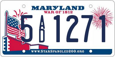 MD license plate 5AD1271