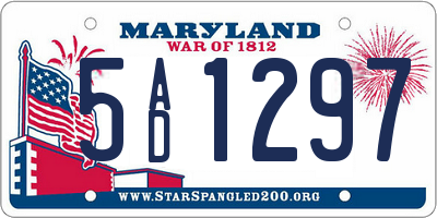 MD license plate 5AD1297