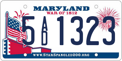 MD license plate 5AD1323