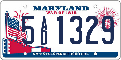 MD license plate 5AD1329