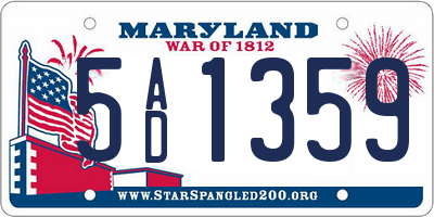 MD license plate 5AD1359