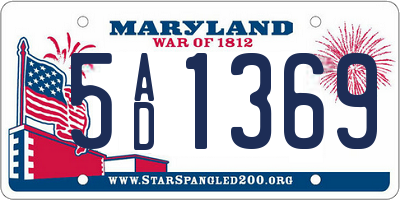 MD license plate 5AD1369