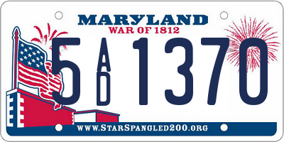 MD license plate 5AD1370