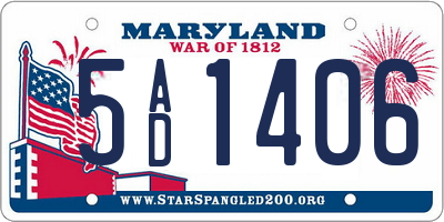 MD license plate 5AD1406