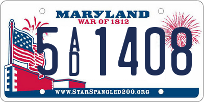 MD license plate 5AD1408