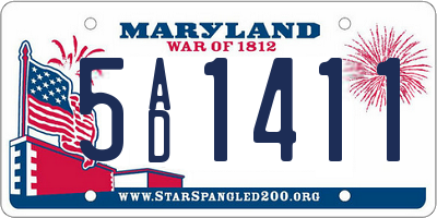 MD license plate 5AD1411