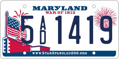 MD license plate 5AD1419