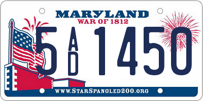 MD license plate 5AD1450