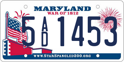 MD license plate 5AD1453