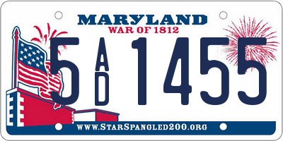 MD license plate 5AD1455
