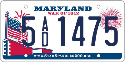 MD license plate 5AD1475