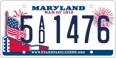 MD license plate 5AD1476