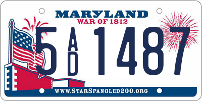 MD license plate 5AD1487
