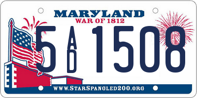MD license plate 5AD1508