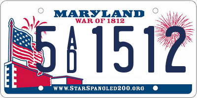 MD license plate 5AD1512