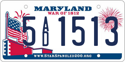 MD license plate 5AD1513