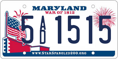 MD license plate 5AD1515