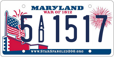 MD license plate 5AD1517